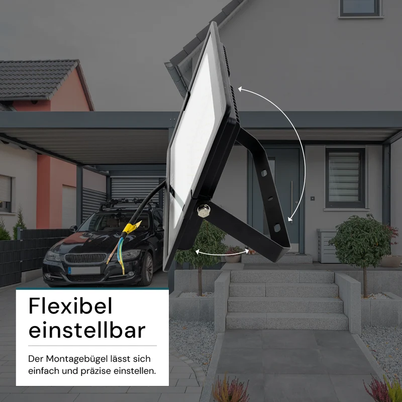 LED-Fluter, 150 W, 4000 K (neutralweiß), 15000 lm, schwarz, IP65