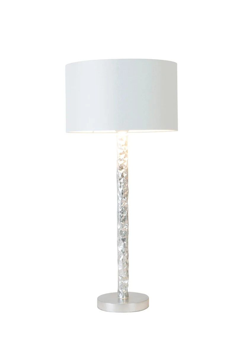Tischlampe Cancelliere Rotonda Piccolo Perla Silk mit Schirm
