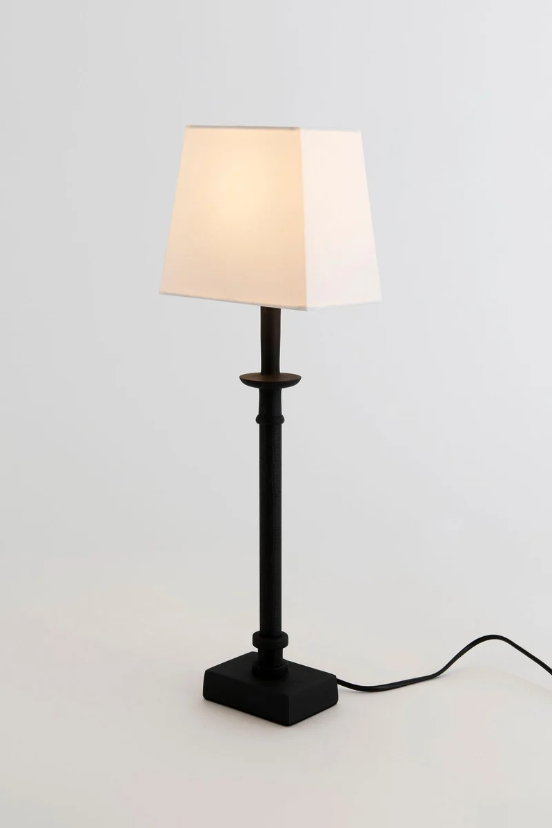 Tischlampe Palmaria Seidenstruktur mit Schirm Rechteckig