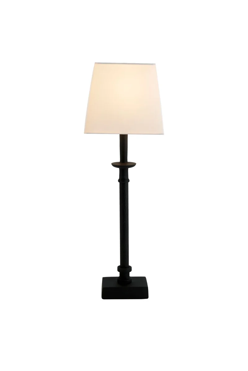 Tischlampe Palmaria Seidenstruktur mit Schirm Rechteckig