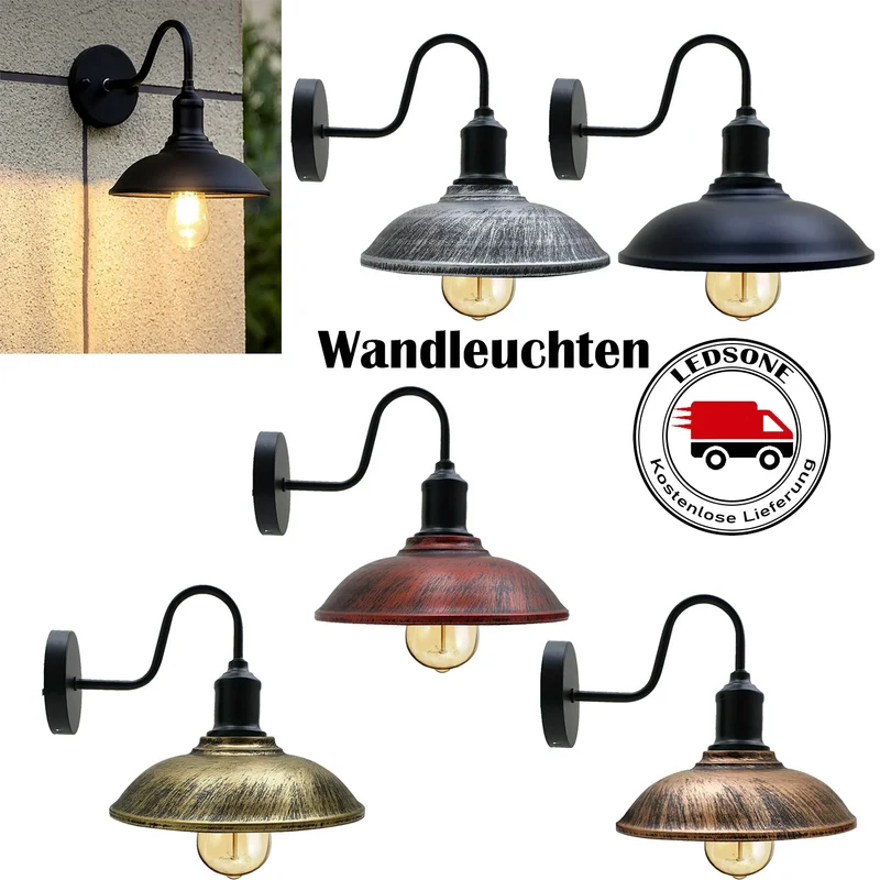 Vintage Wandleuchte verstellbar E27 Ø 24cm Innen ~1565