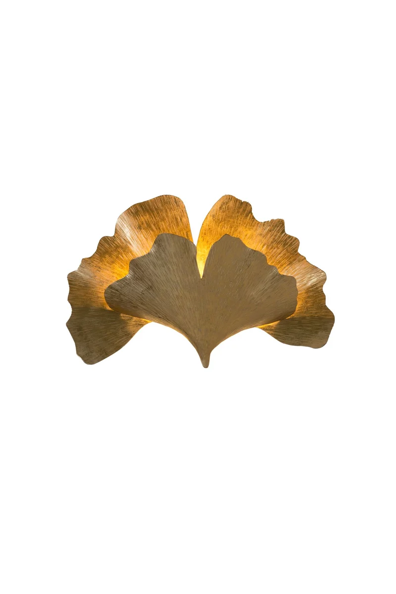 Wandleuchte Ginkgo Uno 2-flammig gehämmert Rund 38x12cm