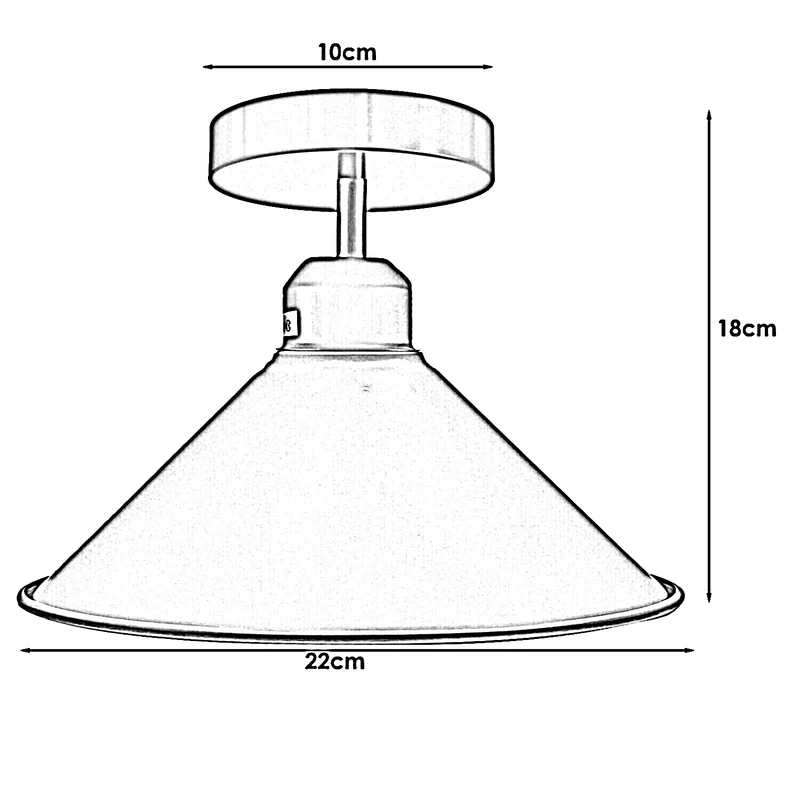 Industrie Gelbe Kegel LED E27 Deckenleuchte Wohnzimmer~1510