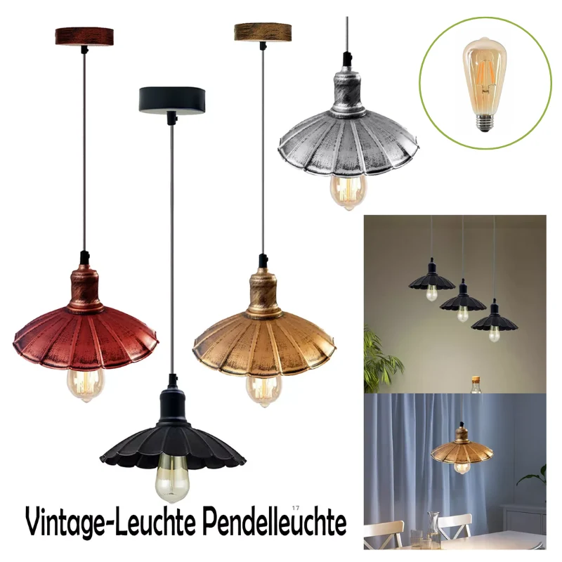 Retro Höhenverstellbar Pendelleuchte E27 Küchenlampe ~1507
