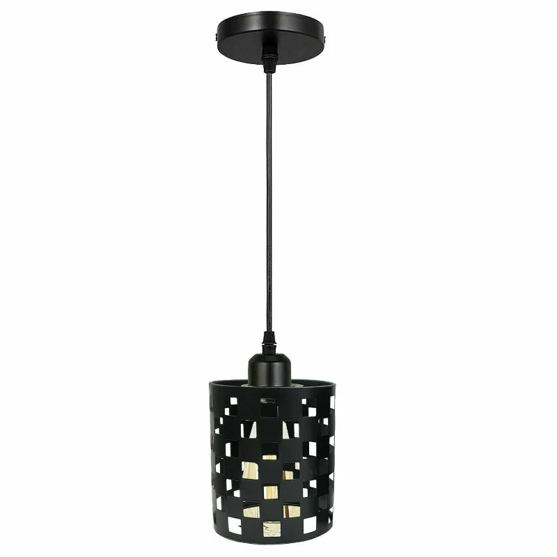 Gestufte Pendelleuchte Schwarz Metall Käfig | 1, 3-flammige landhaus lampen ~1557