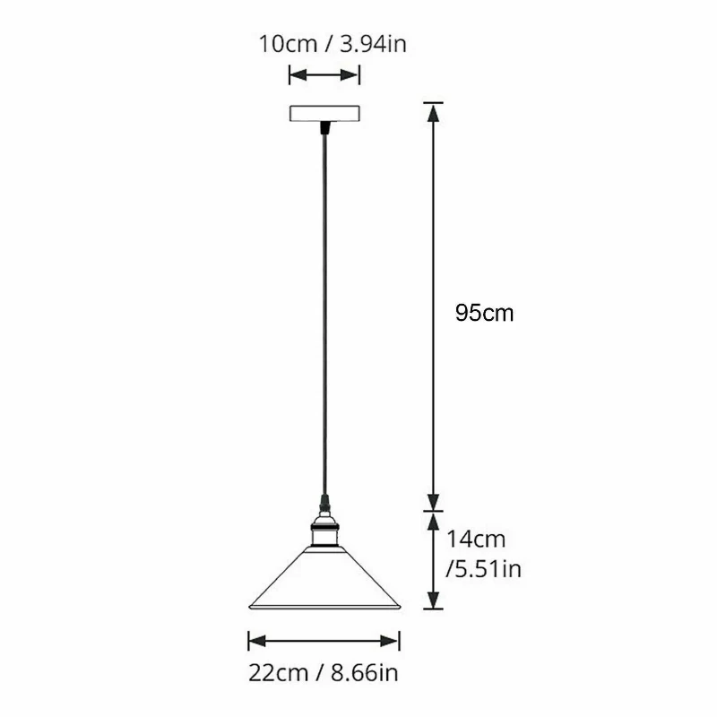 Industrial Loft Pendelleuchte 22cm Metall Design bunte ~1554