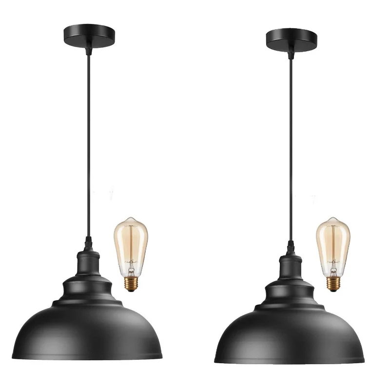 Industrielle schwarze Pendelleuchte im Vintage-Design ~1550