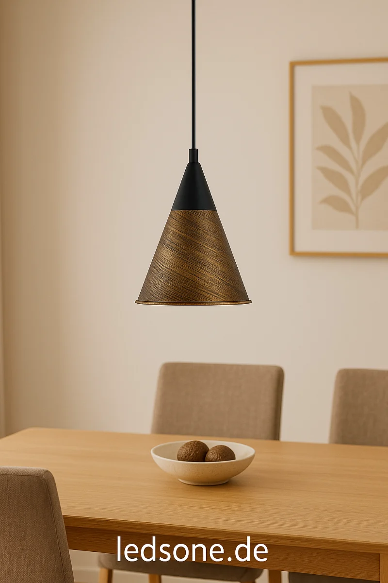 Vintage Pendelleuchte Gebürstetem Kupfer – E27 Deckenlampe~1501