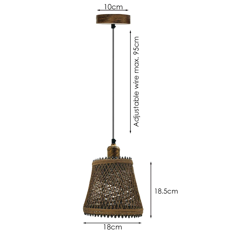 Pendelleuchte Rattan Geflochtener Hängelampe E27 Käfig ~1494