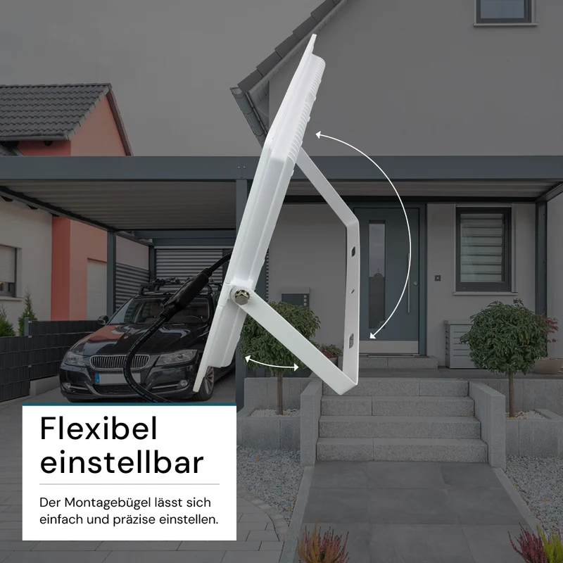 LED-Fluter, 300 W, 4000 K (neutralweiß), 30000 lm, weiß, IP65