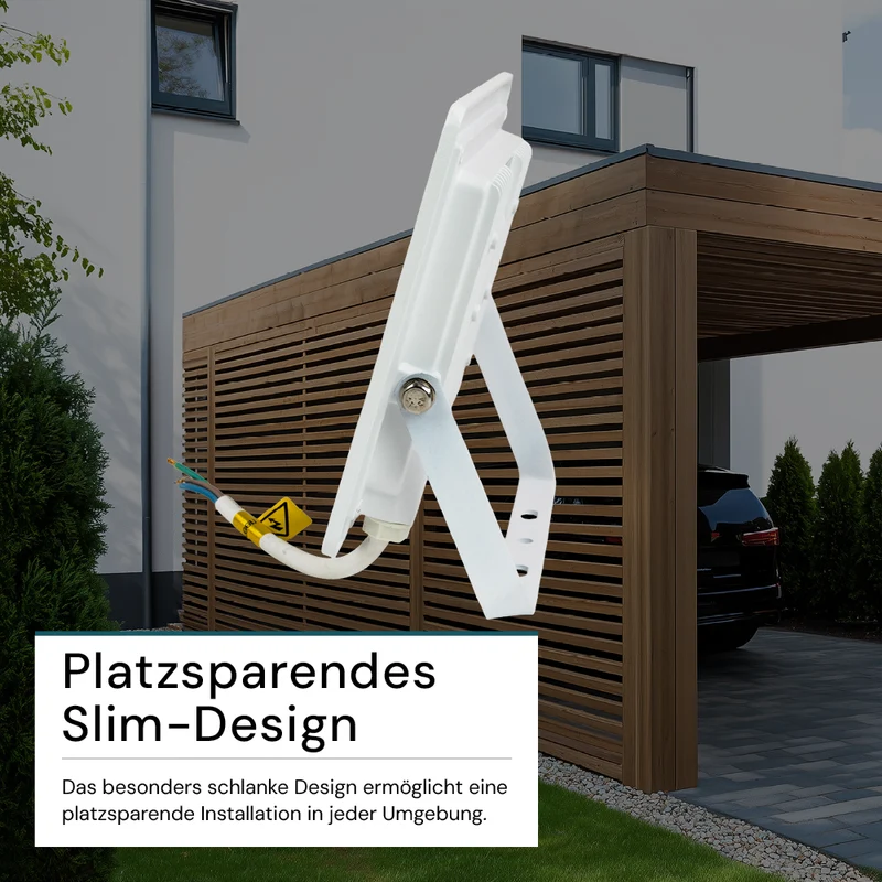 LED-Fluter, 50 W, 4000 K (neutralweiß), 5000 lm, weiß, IP65