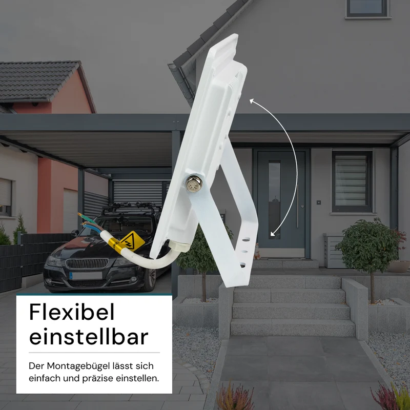 LED-Fluter, 50 W, 4000 K (neutralweiß), 5000 lm, weiß, IP65