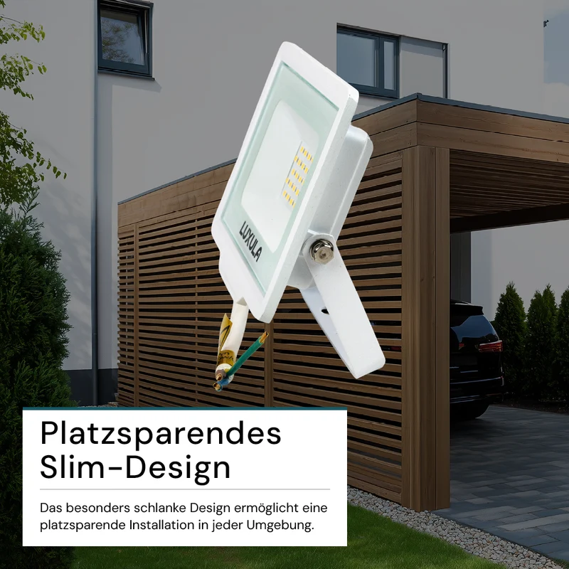 LED-Fluter, 20 W, 4000 K (neutralweiß), 2000 lm, weiß, IP65