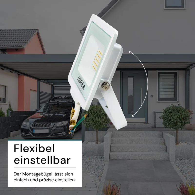 LED-Fluter, 20 W, 4000 K (neutralweiß), 2000 lm, weiß, IP65