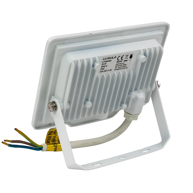 LED-Fluter, 20 W, 4000 K (neutralweiß), 2000 lm, weiß, IP65