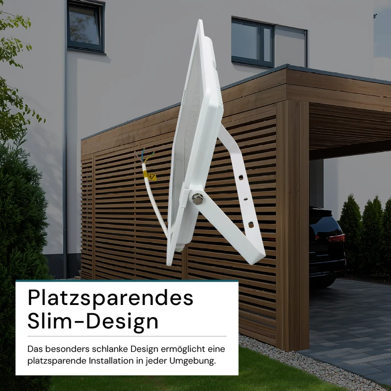 LED-Fluter, 200 W, 3000 K (warmweiß), 20000 lm, weiß, IP65