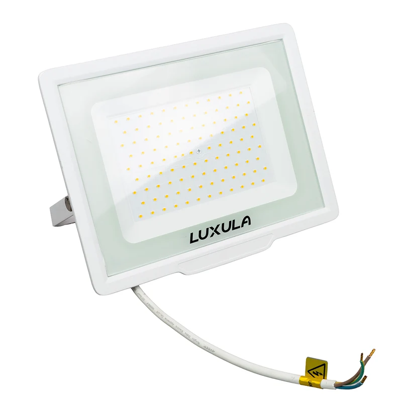 LED-Fluter, 100 W, 3000 K (warmweiß), 10000 lm, weiß, IP65