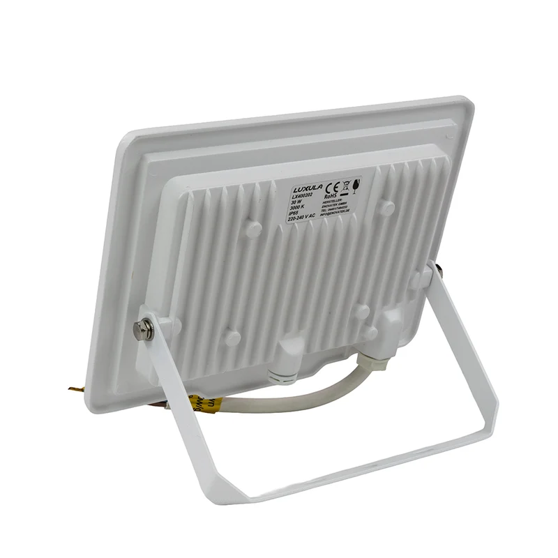 LED-Fluter, 30 W, 3000 K (warmweiß), 3000 lm, weiß, IP65