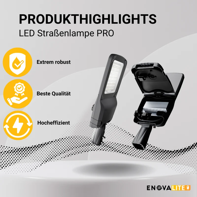 LED-Straßenleuchte PRO, 150 W, 22500 lm, 5000 K (neutralweiß), IP66, SOSEN Driver, LUMILEDS LED
