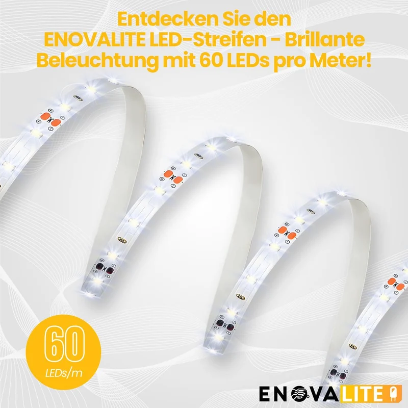 LED-Streifen, RGB und kaltweißes Licht, 5 Meter Länge, IP54, 60LED/m, 24 V, 10 mm