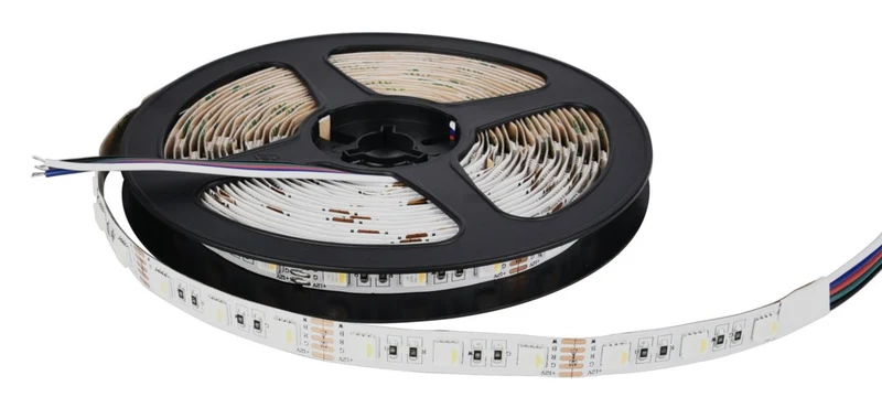 LED-Streifen, RGB und warmweißes Licht, 5 Meter Länge, 60LED/m, 12 V, 10 mm