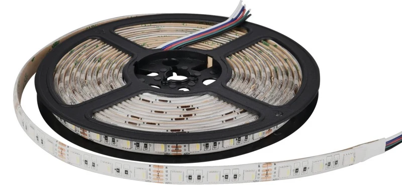 LED-Streifen, RGB und kaltweißes Licht, 5 Meter Länge, IP54, 60 LED/m, 12 V, 10 mm