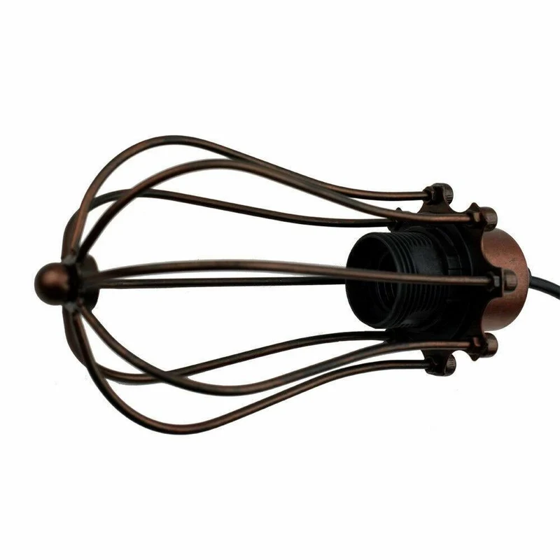 Ballonform Rustikaler roter Metalldrahtkäfig-lampenschirm für hängeleuchte~1267