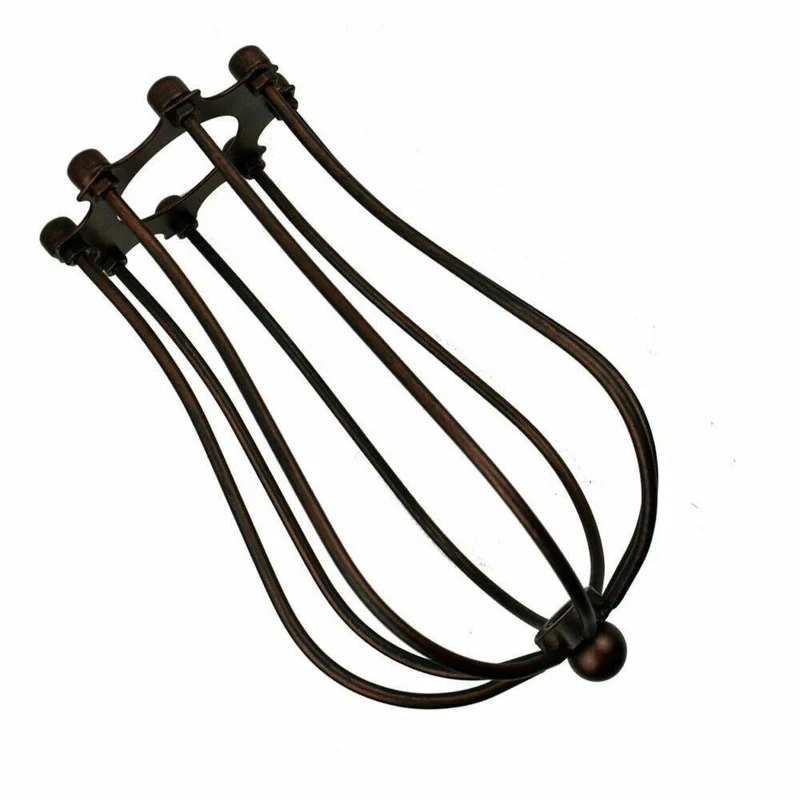 Ballonform Rustikaler roter Metalldrahtkäfig-lampenschirm für hängeleuchte~1267