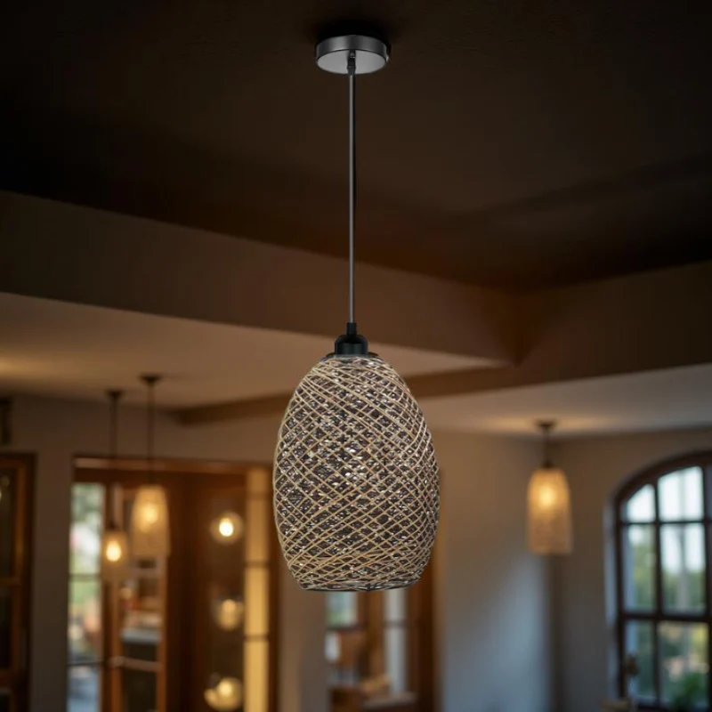 Rattan Lampe hängend:Natur-Flair für dein Heim~1364