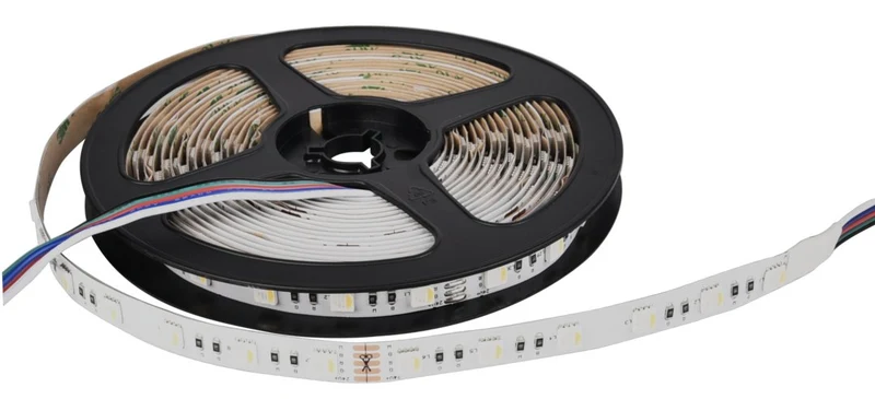 LED-Streifen, RGB und warmweißes Licht, 5 Meter Länge, 60 LED/m, 24 V, 10 mm