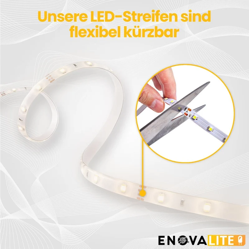 LED-Streifen mit CCT-Funktion, warm-, neutral-, und kaltweißes Licht, 5 Meter Länge, IP65, 60 LED/m, 24 V, 10 mm
