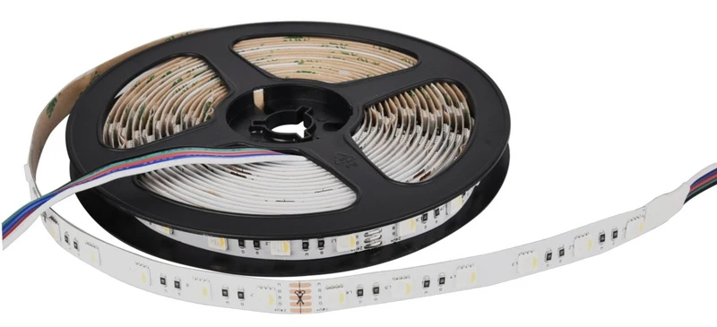 LED-Streifen, RGB und kaltweißes Licht, 5 Meter Länge, 60 LED/m, 24 V, 10 mm