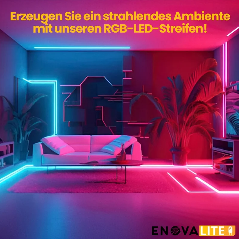 Digitaler LED-Streifen in RGB Farben, 5 Meter Länge, 60 LED/m, 5 V, 10 mm, WS2812b