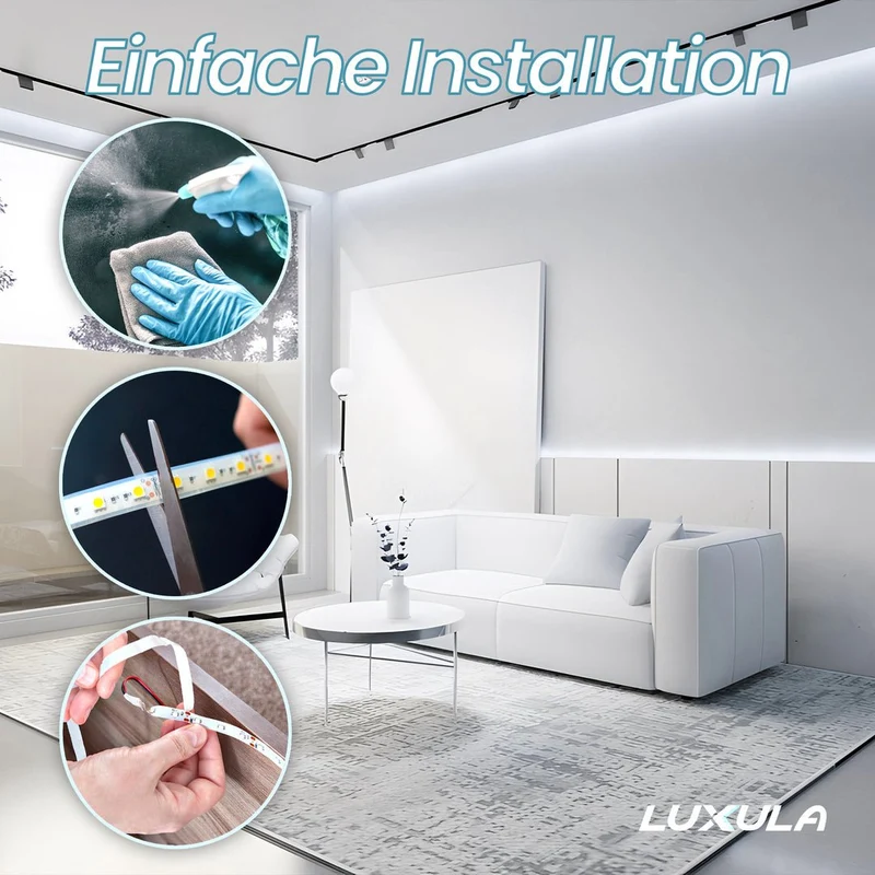 LED-Streifen, 5 m Länge, 2700 K warmweißes Licht, 60 LED/m, 12 V, 8 mm