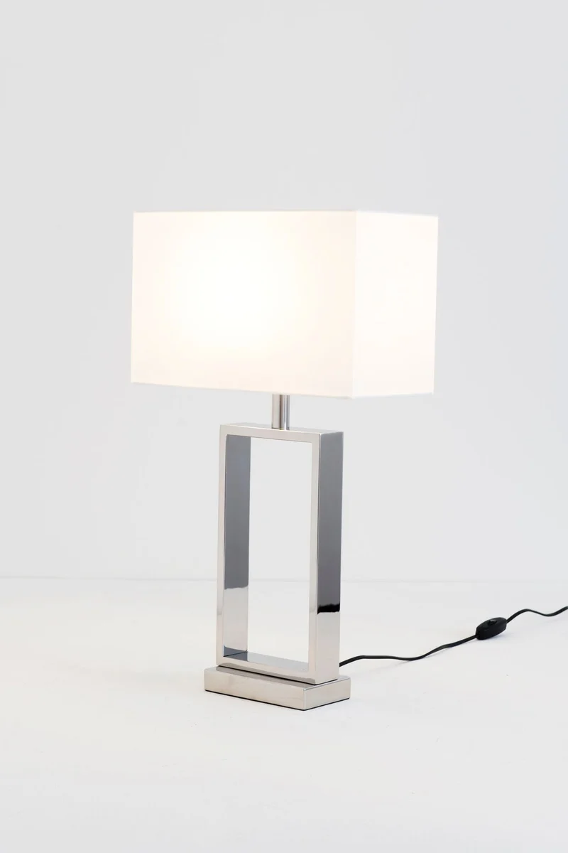 Tischlampe Sprazzo Seidenstruktur mit Schirm Rechteckig