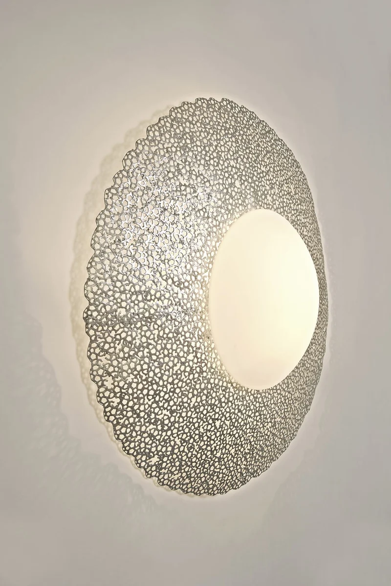 Wandlampe Utopistico Grande 2-flammig Opalglas Rund