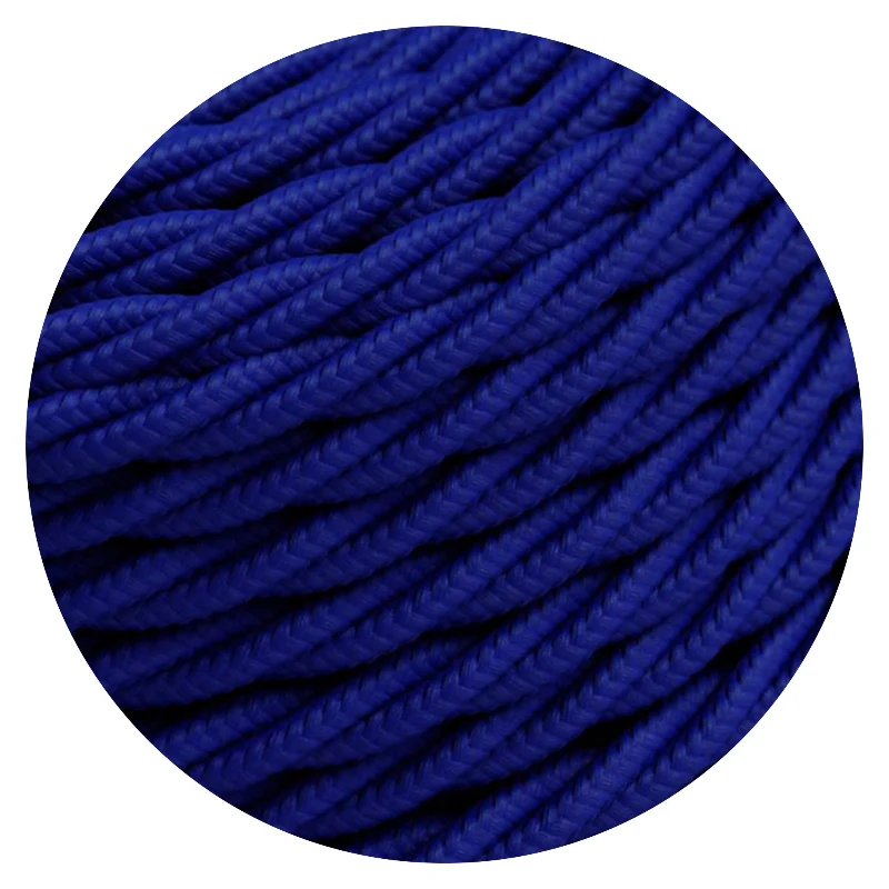 LEDSONE Textilkabel Dunkelblau 3-adrig Gedreht Stoff ~1204