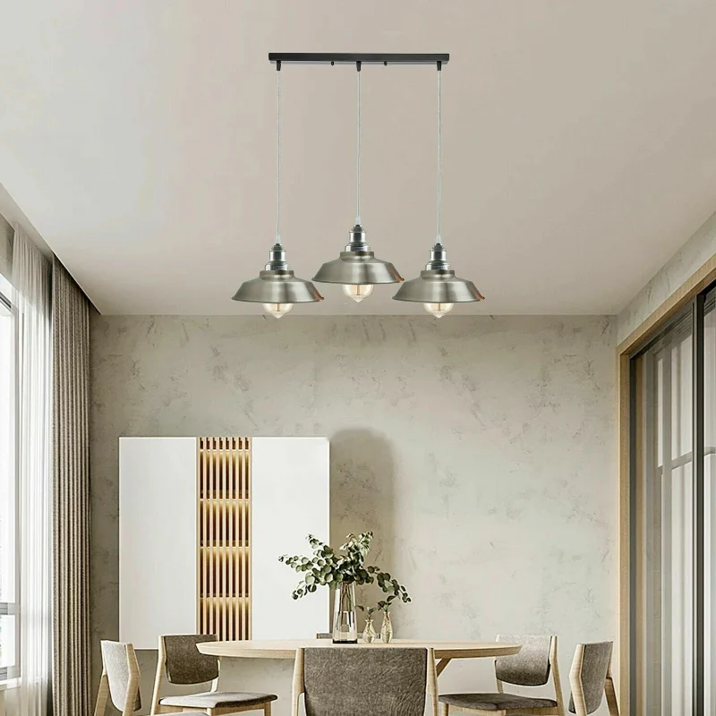 Mehrfachsteckdosen Hängelampen Satin Nickel decken-lampe~1349
