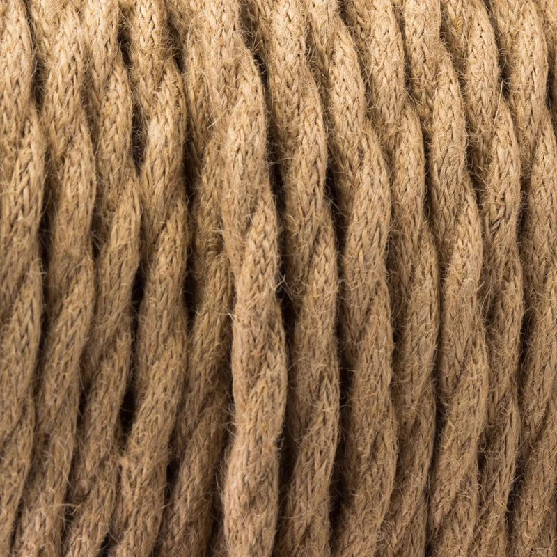 Vintage Kabel stoffummantelt 3 adriges Hanfseil kabel~1187
