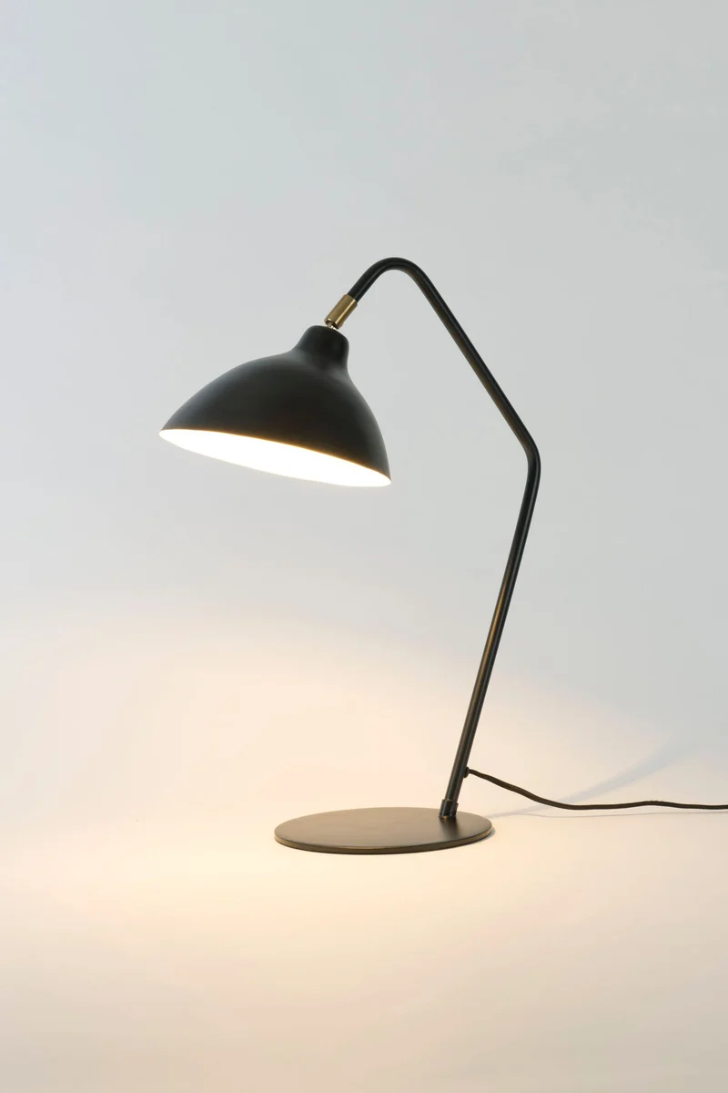 Tischlampe Classico mit Schirm Rund 44x21cm Schwarz