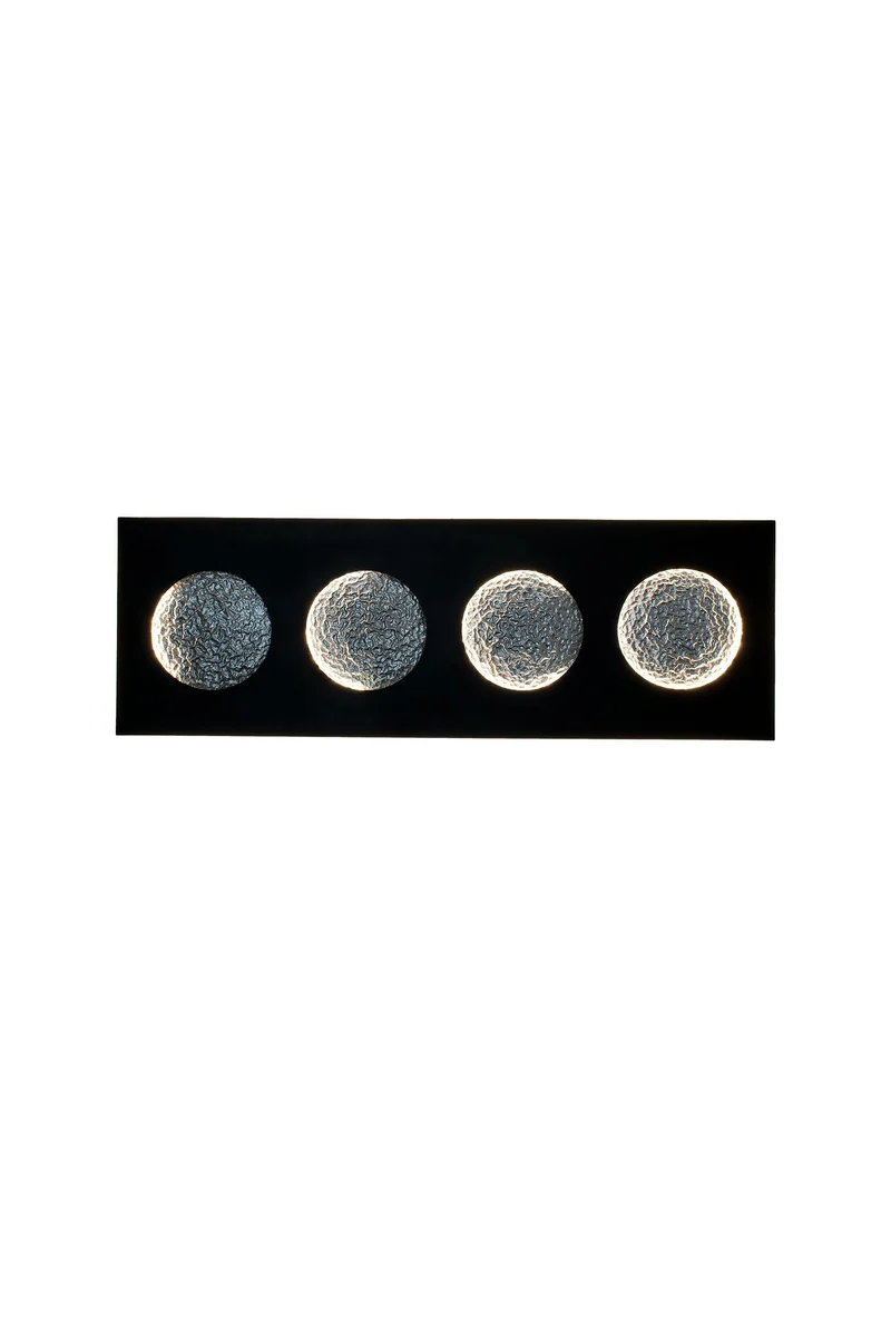LED-Wandlampe Fasi della Luna dimmbar gehämmert mit Scheibe