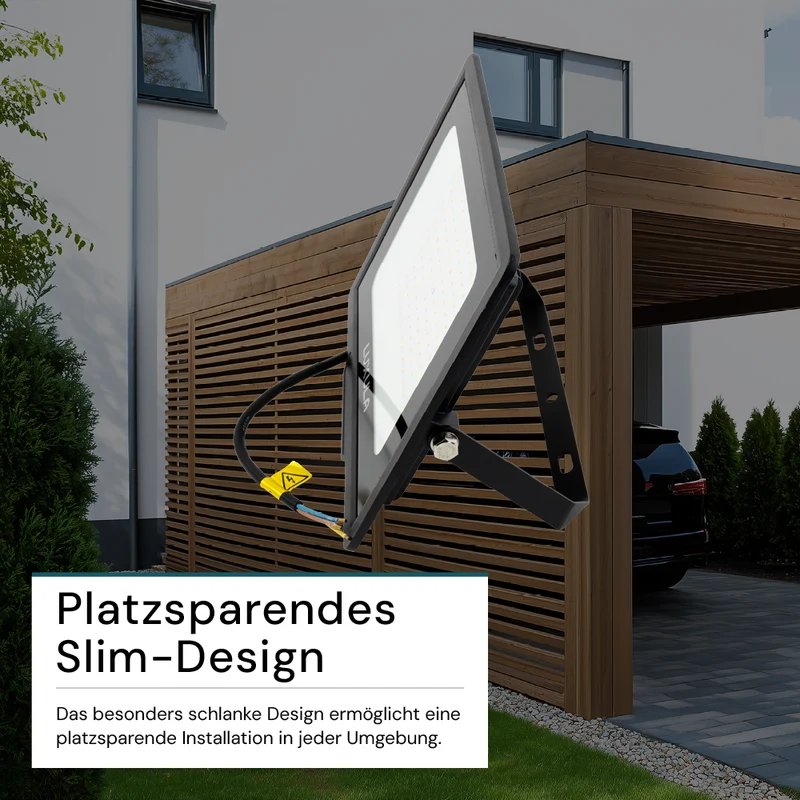 LED-Fluter, 100 W, 4000 K (neutralweiß), 10000 lm, schwarz, IP65
