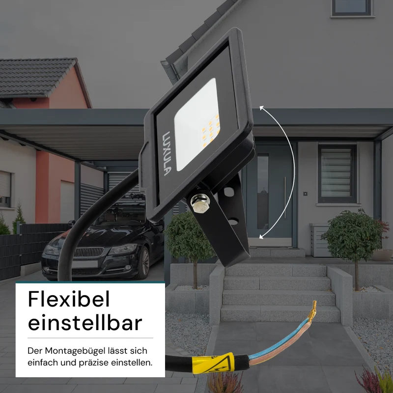 LED-Fluter, 10 W, 4000 K (neutralweiß), 1000 lm, schwarz, IP65