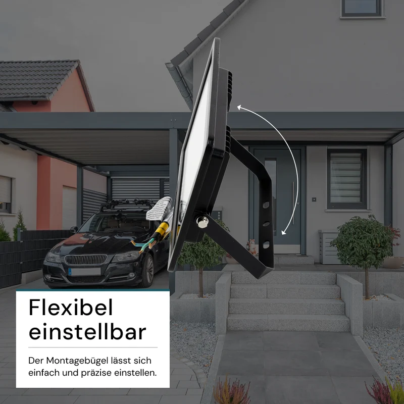 LED-Fluter, 30 W, 3000 K (warmweiß), 3000 lm, schwarz, IP65
