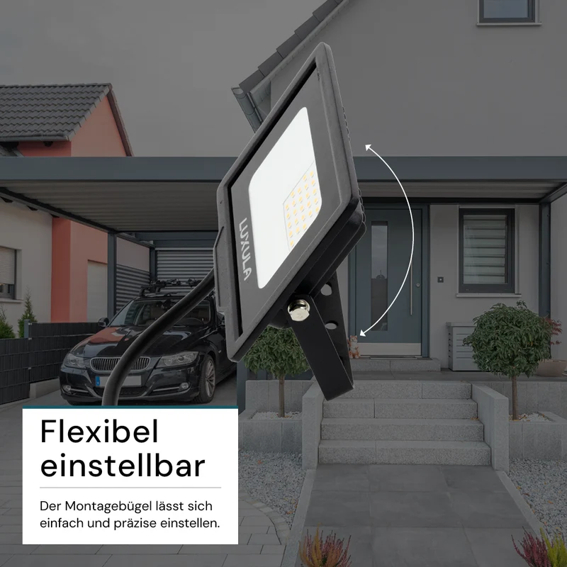 LED-Fluter, 20 W, 3000 K (warmweiß), 2000 lm, schwarz, IP65