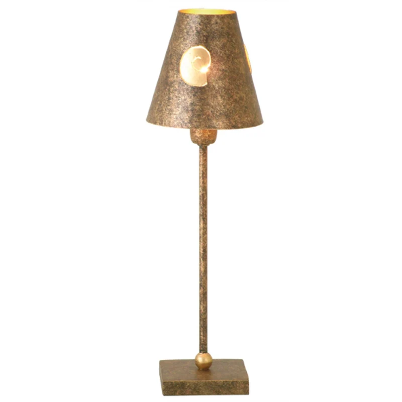 Tischlampe Gancio Klein mit Schirm Rund Ø 13cm Gold