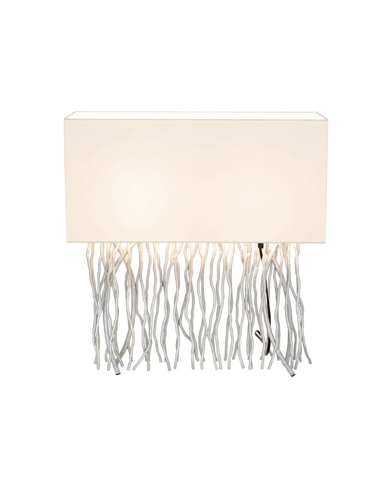 Tischlampe Capri 2-flammig Ecru mit Schirm 50x18cm