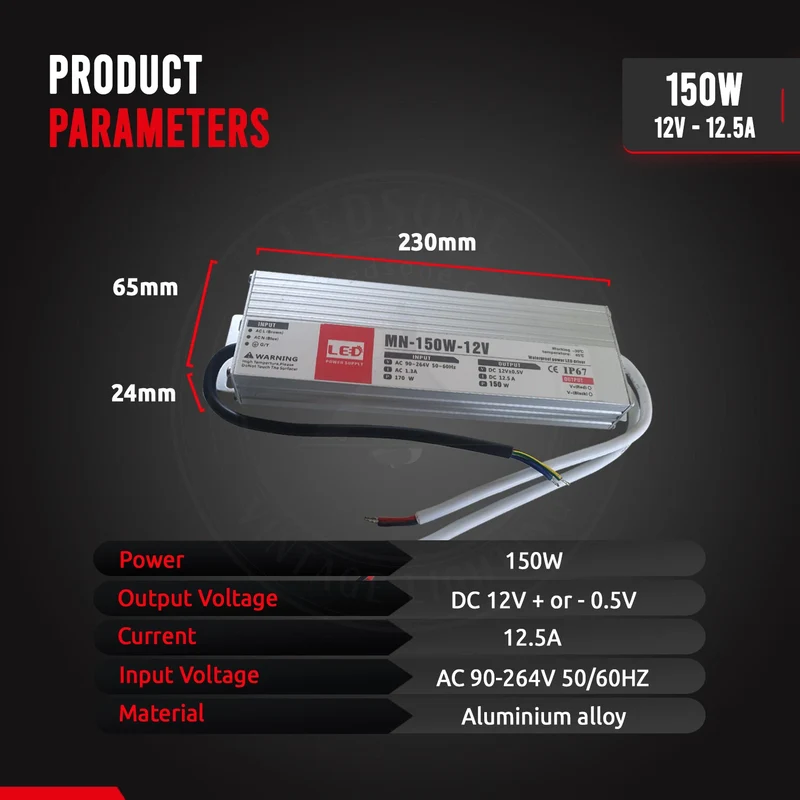 DC 12V LED trafo Netzteil treiber IP67 Wasserdicht ~1313