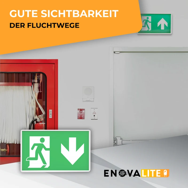 LED-Fluchtwegleuchte mit Notstromakku 3h, Anti-Panik-Licht, TEST-Funktion