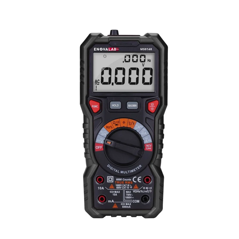 TrueRMS Digital-Multimeter mit Dual LCD Display und Buchsenbeleuchtung, 6.000 Counts